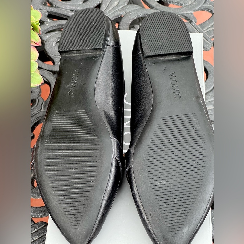 👁️‍🗨️Vionic Savannah Black Snake Skin Slip-On Leather Penny Loafers. Size 9 - Picture 8 of 9